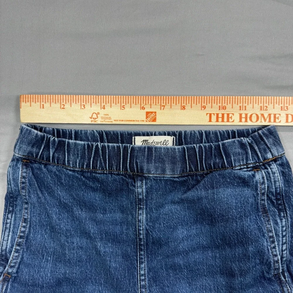 Madewell High Rise Elastic Waist Straight Leg Pull On Jeans Women's Med Size 23‎ - Picture 5 of 9
